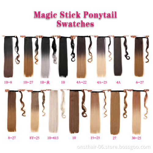 Onst Ponytail Straight Long In synthetic Hair Ponytails 613 Wrap Around Clip In Ponytail Hair Extensions Pony Tail Fake Hair